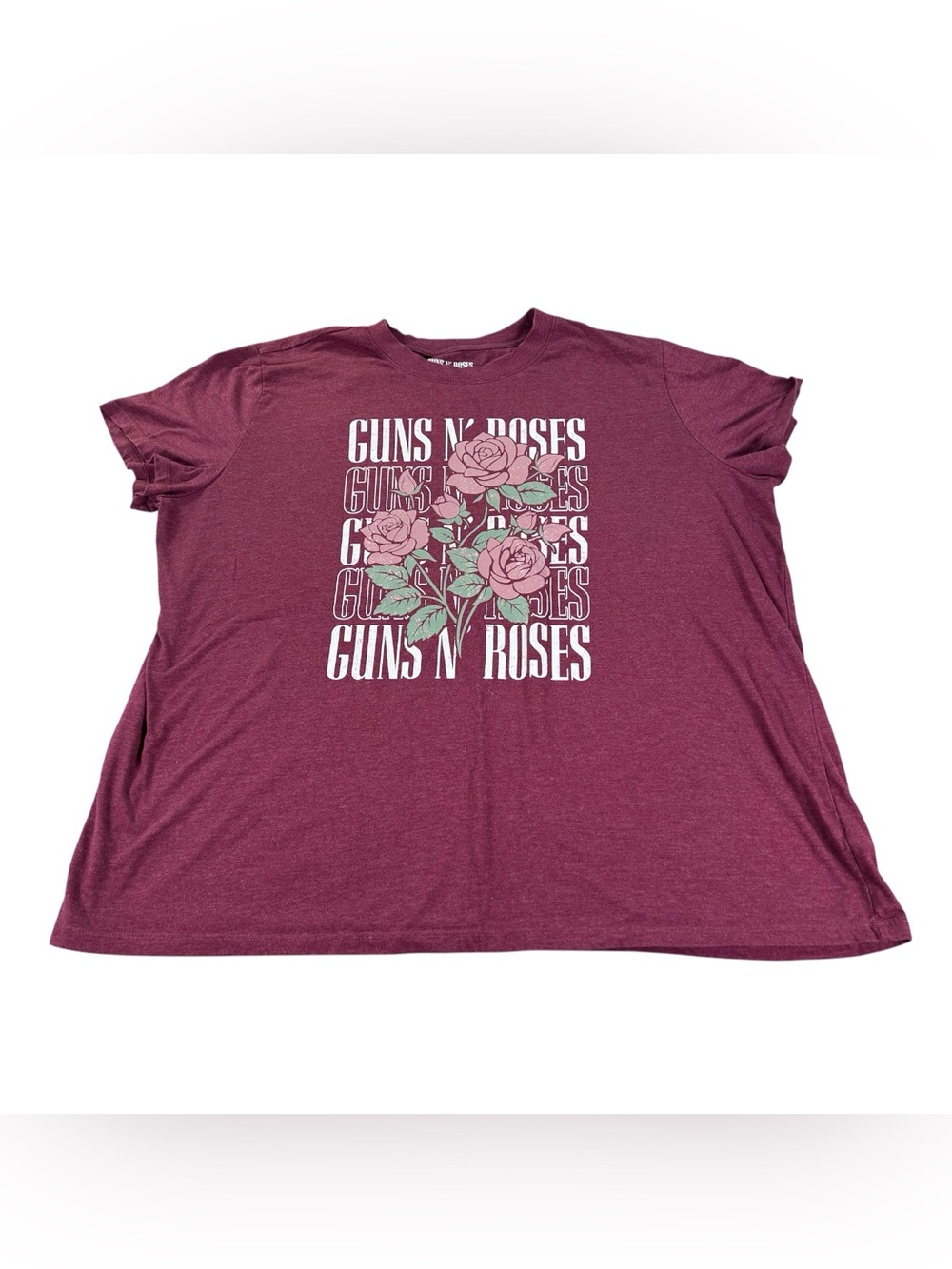 Guns N’ Roses Oversized Floral Graphic Tee Women’s 2X Burgundy